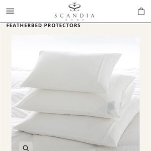 Scandia Home Queen Featherbed Protector- Crisp White NEW